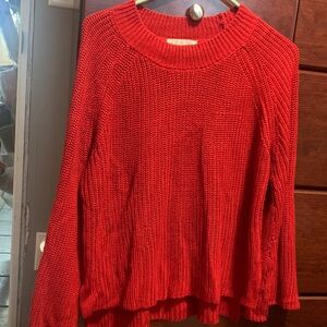 Pink Rose Vibrant Red Crew Neck Sweater